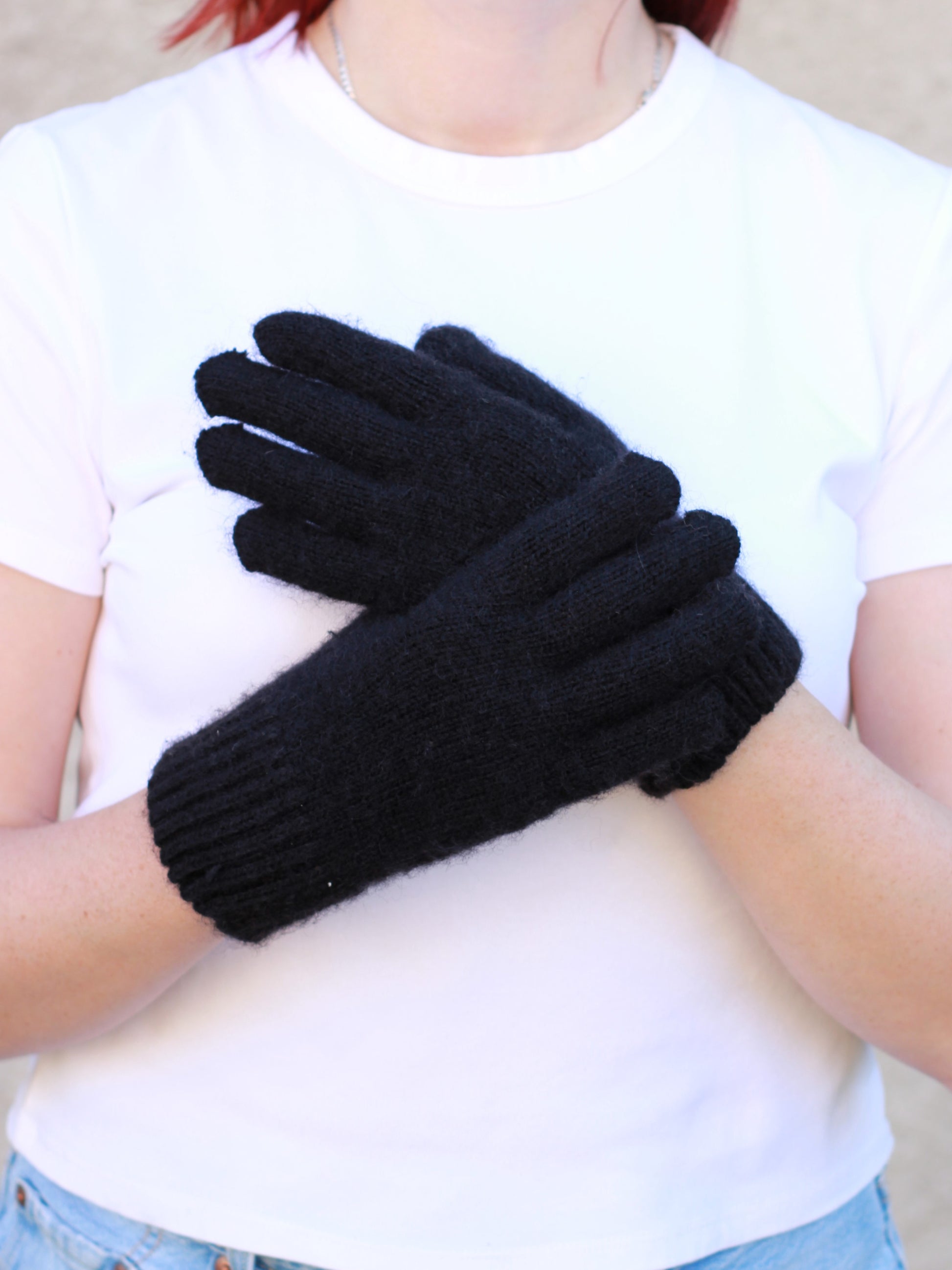Black Wool Gloves