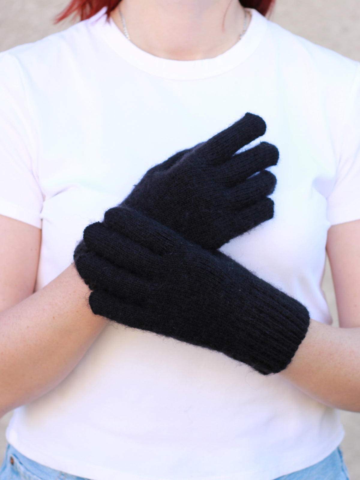 Black Wool Gloves