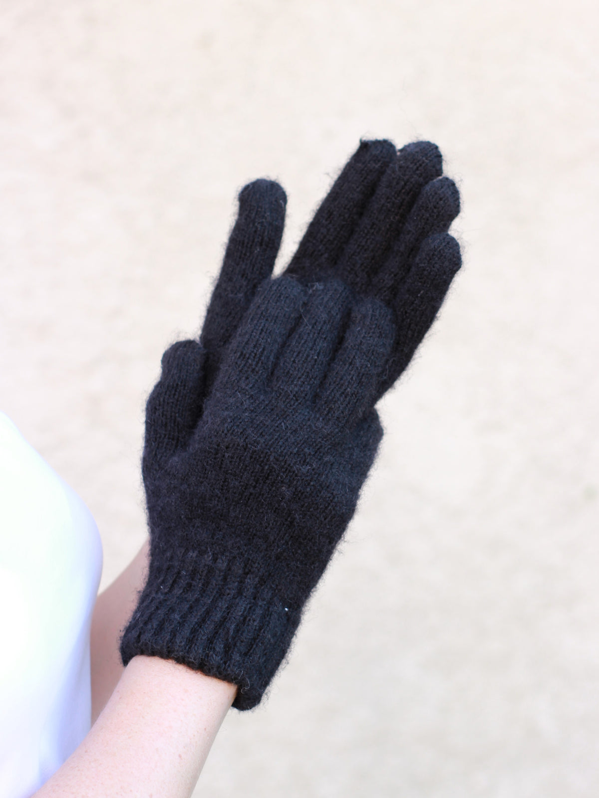 Black Wool Gloves