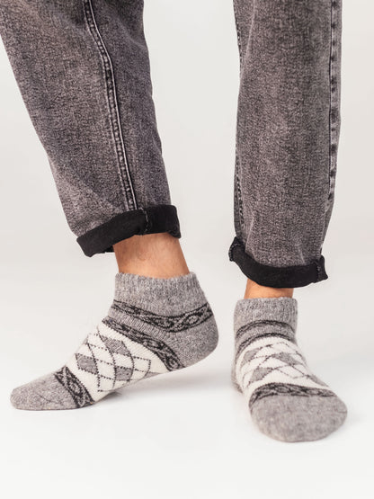 Diamond Wool Footies, Grey