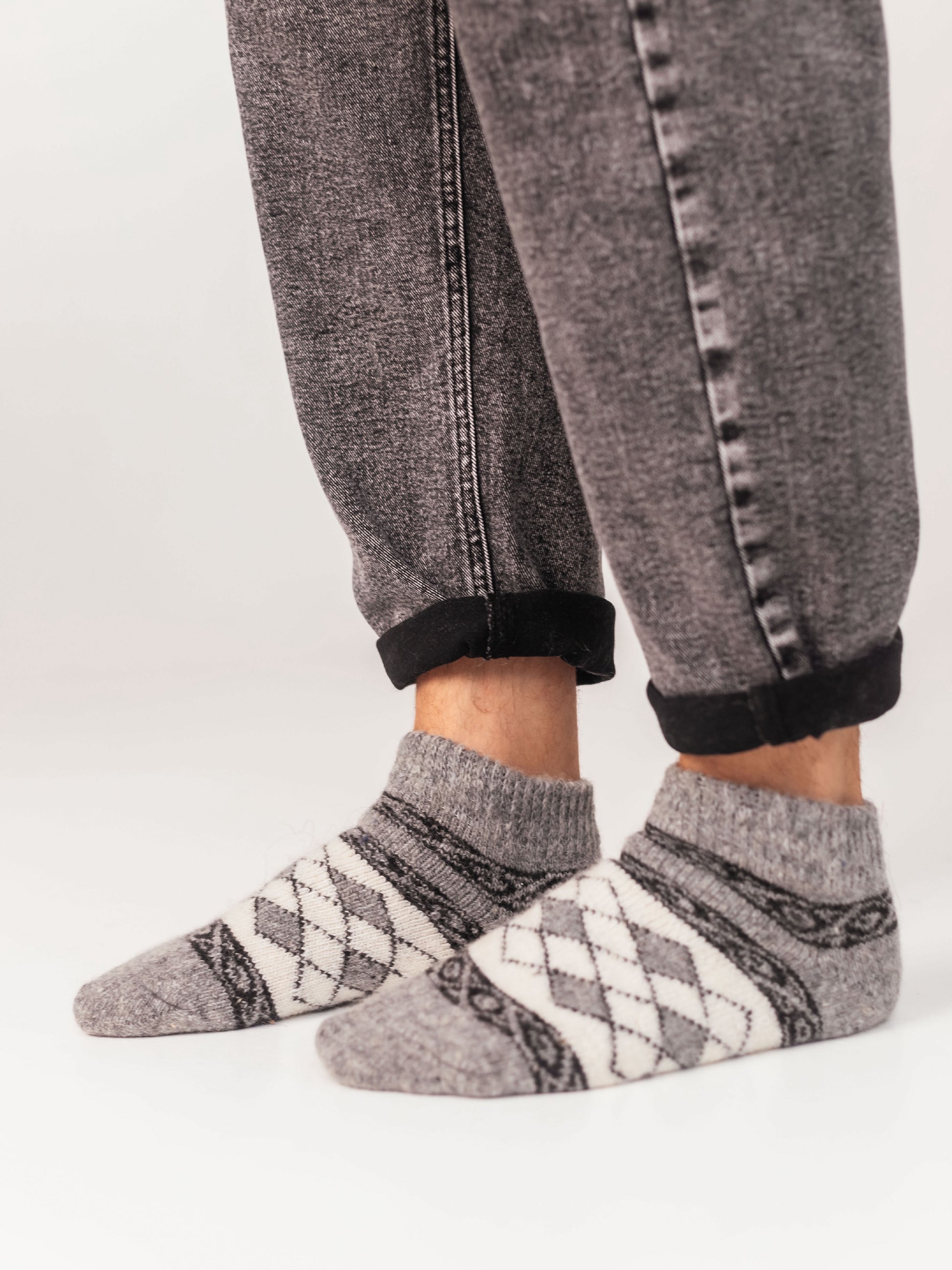 Diamond Wool Footies, Grey