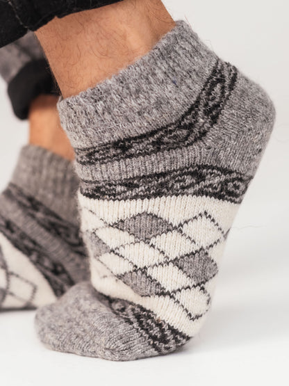 Diamond Wool Footies, Grey