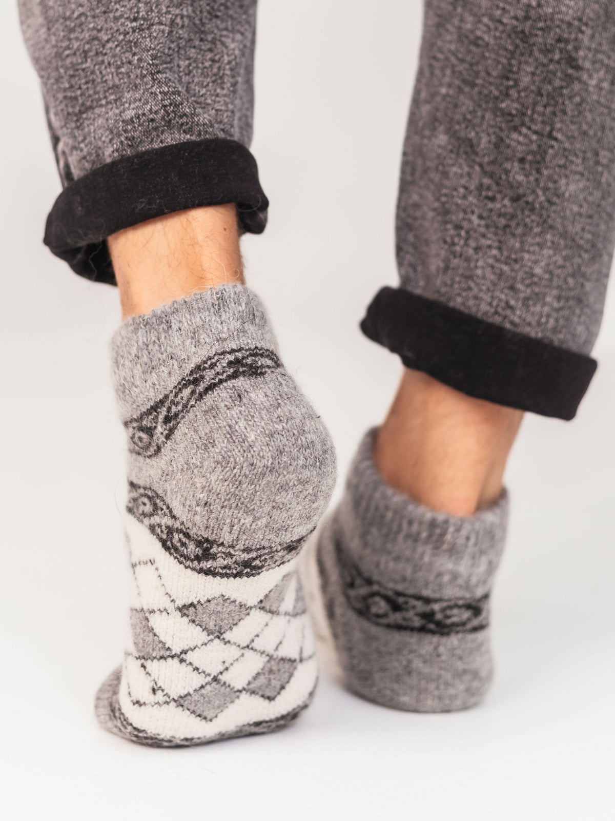 Diamond Wool Footies, Grey