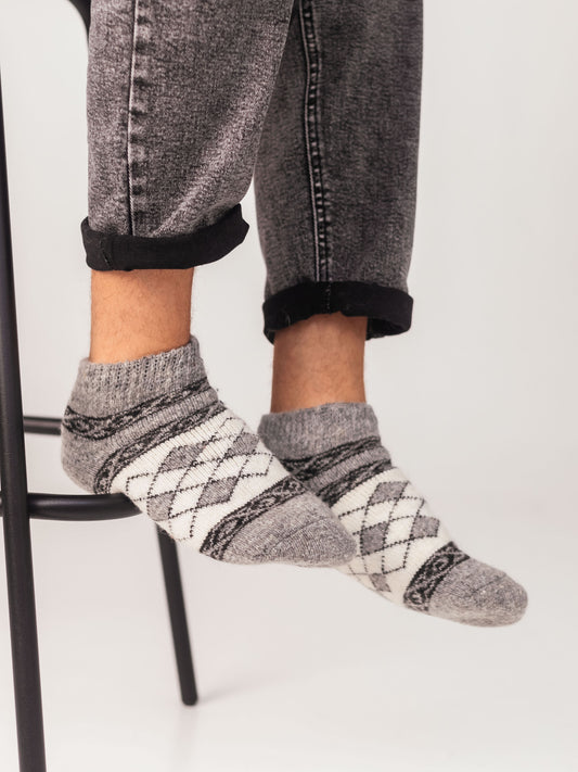 Diamond Wool Footies, Grey