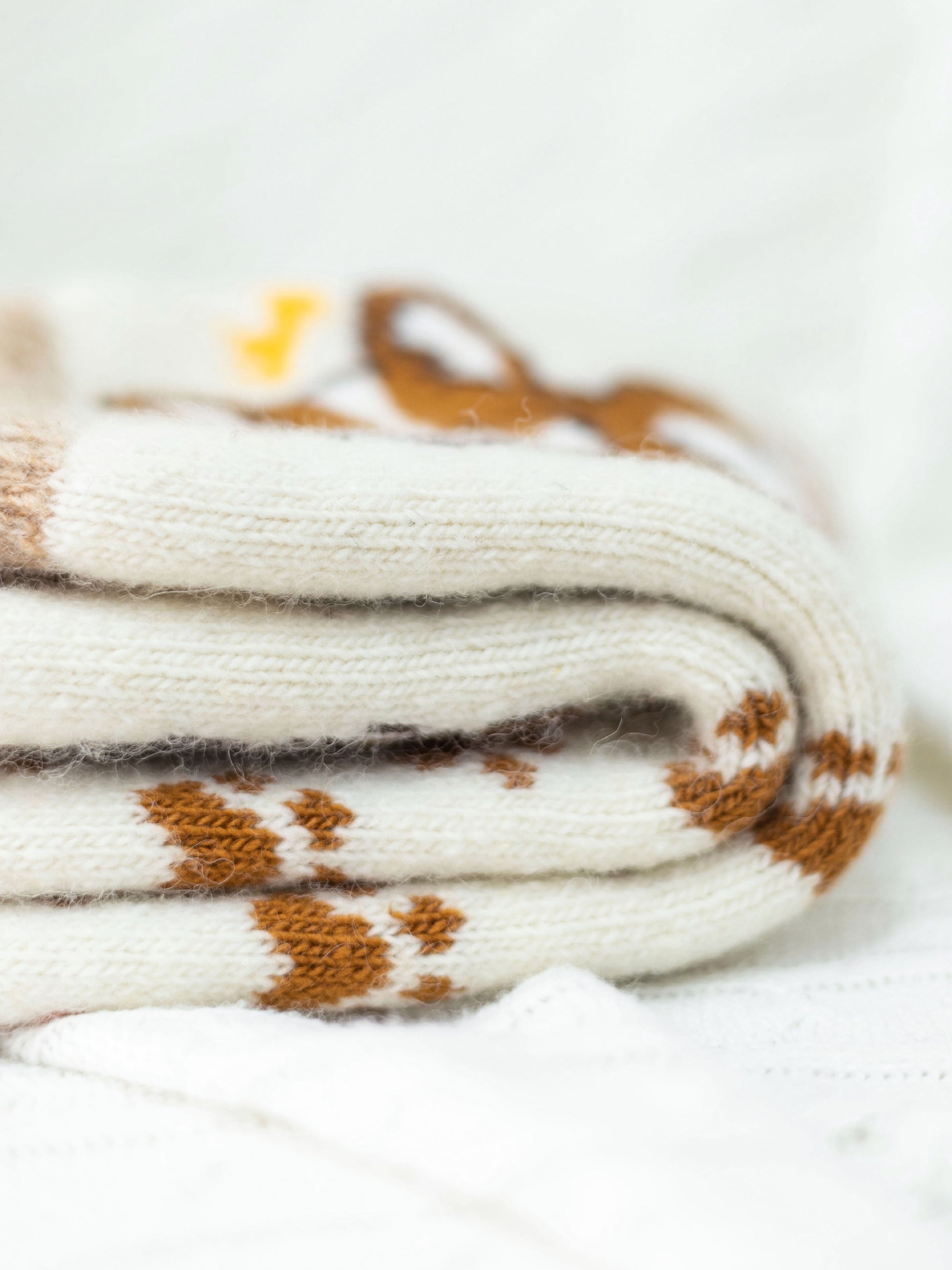 Corgi Wool Socks, Cream