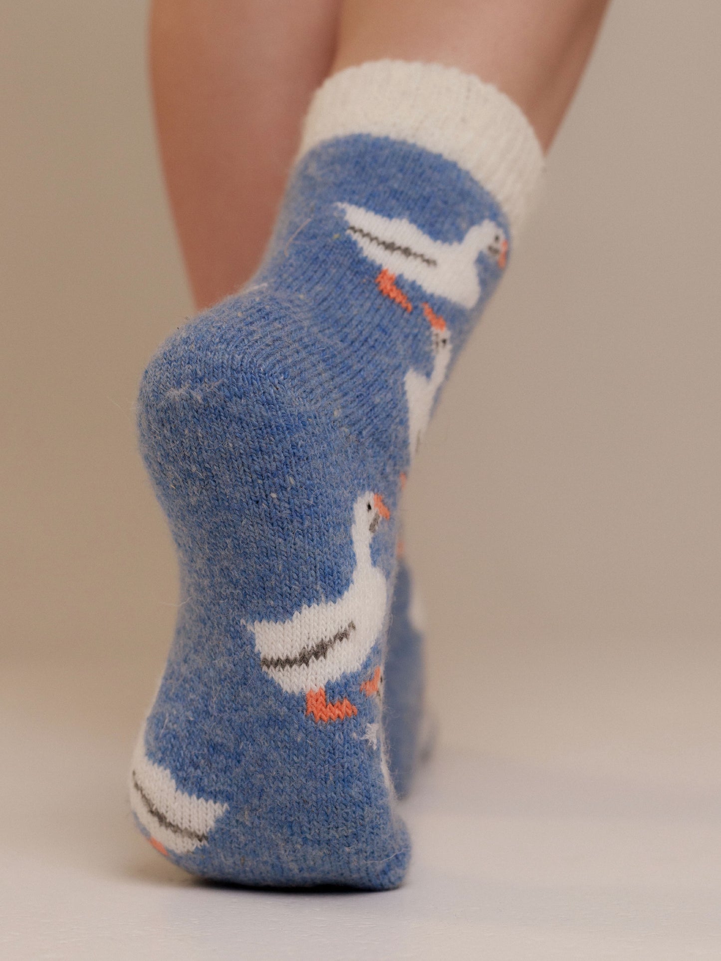 Geese Wool Socks, Blue