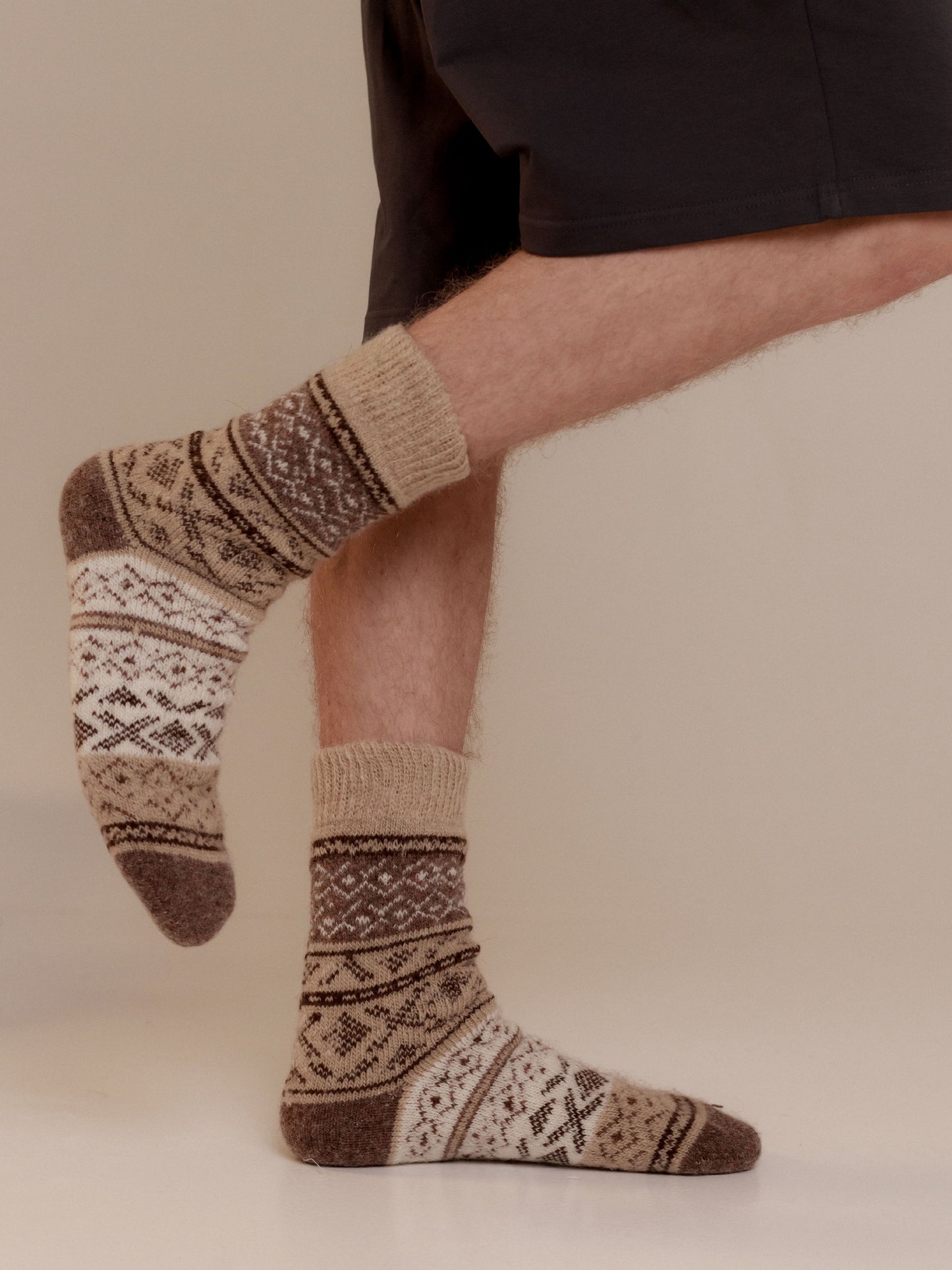 Viking Wool Socks, Brown