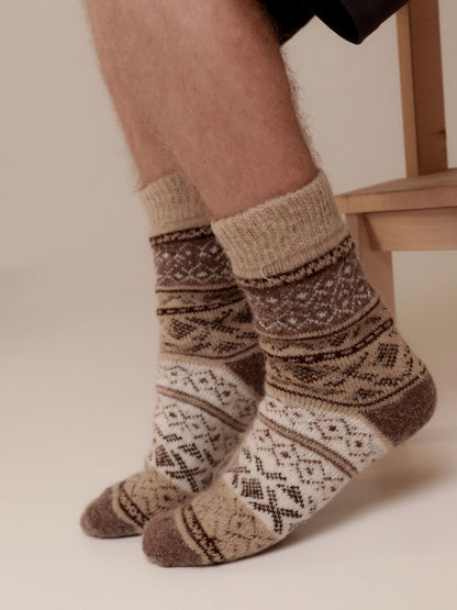 Viking Wool Socks, Brown