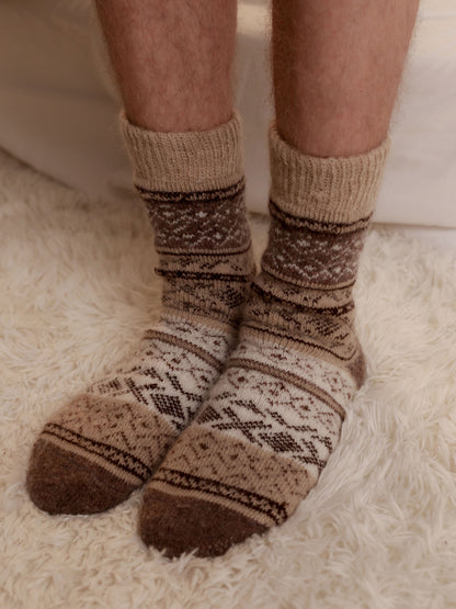 Viking Wool Socks, Brown