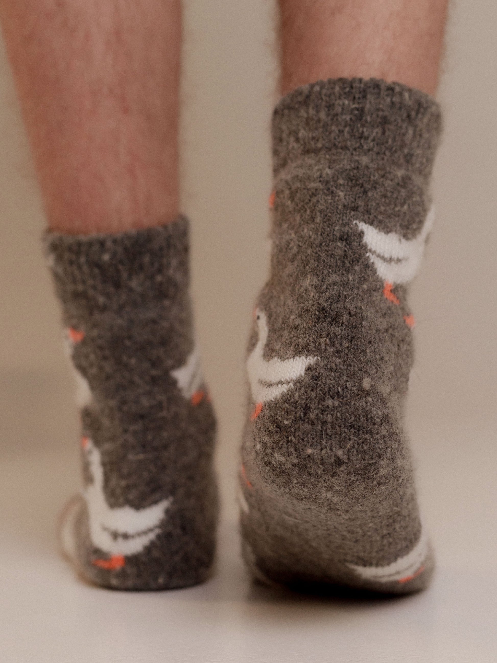 Geese Wool Socks, Dark Grey