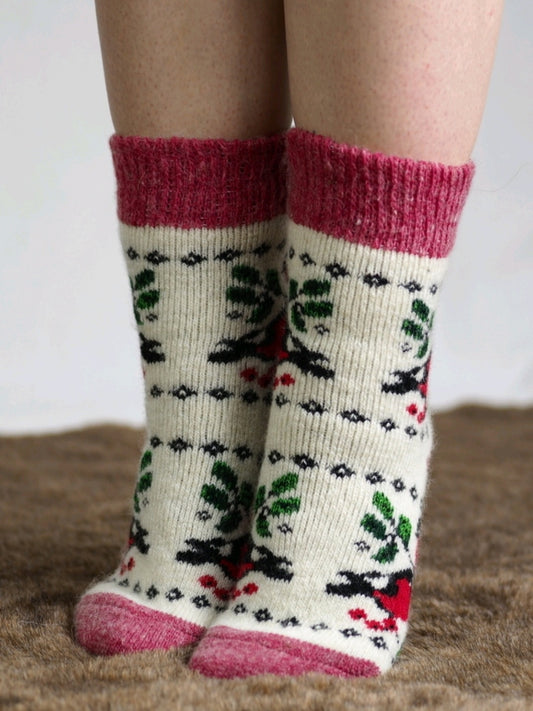 Bullfinch & Rowan Wool Socks, Red