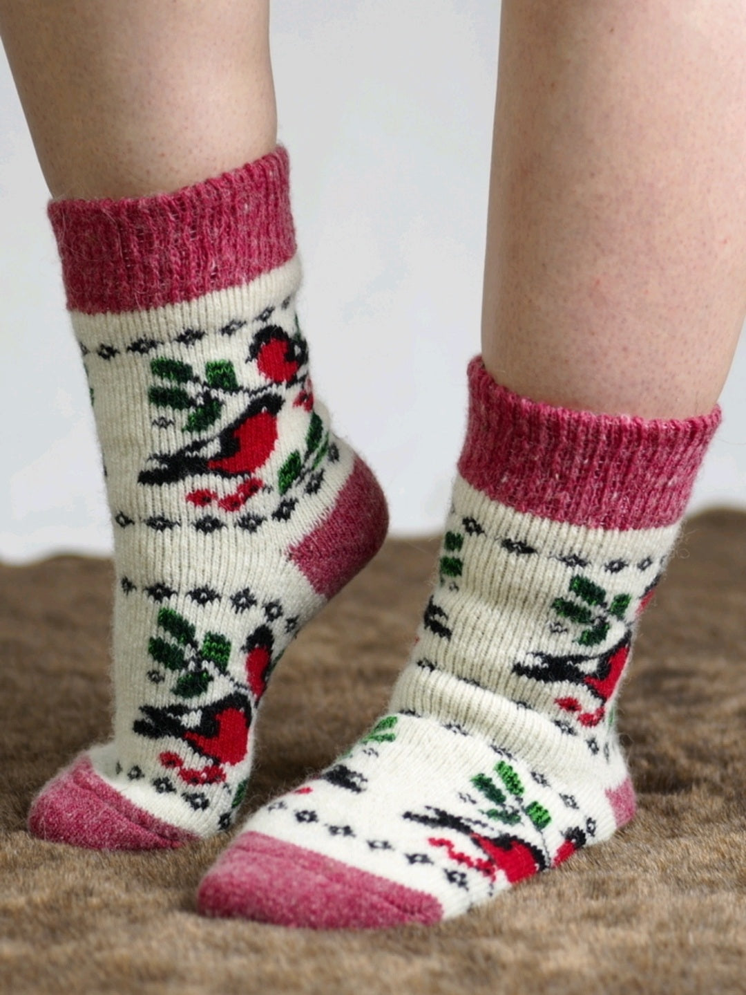 Bullfinch & Rowan Wool Socks, Red
