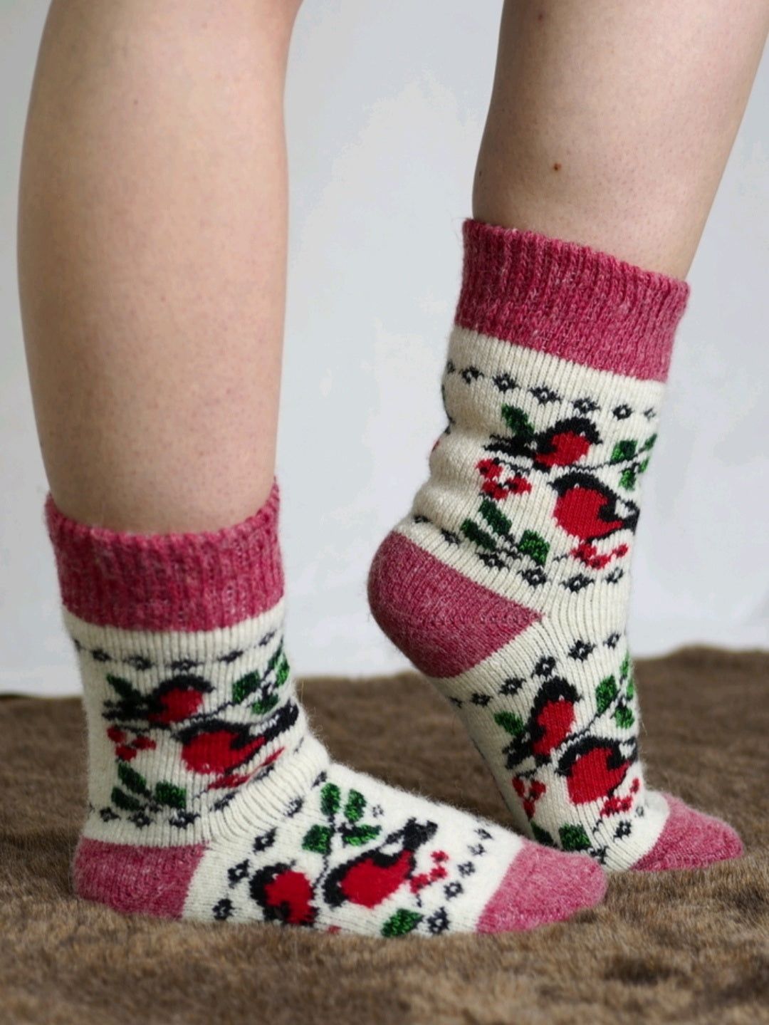 Bullfinch & Rowan Wool Socks, Red