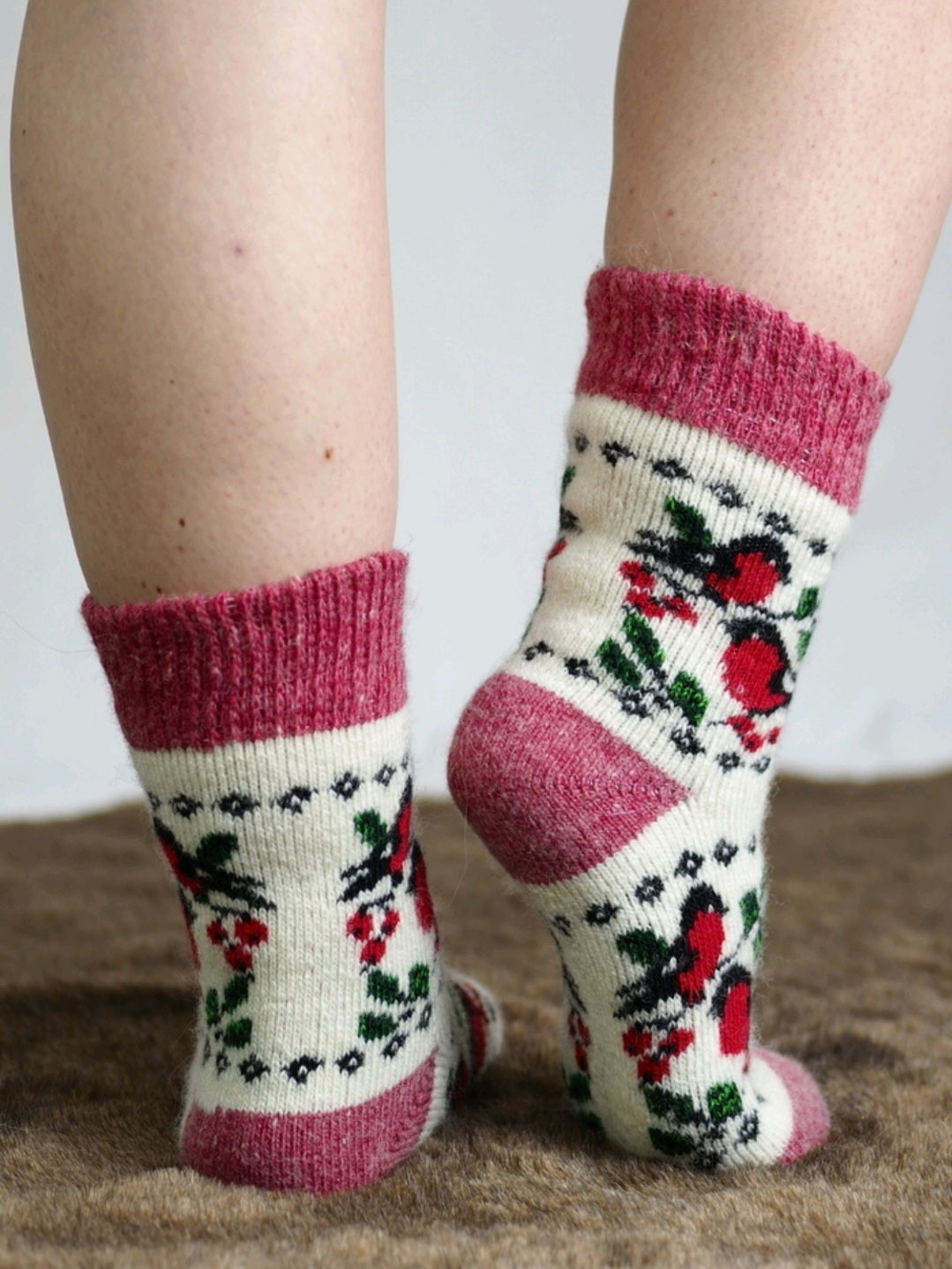Bullfinch & Rowan Wool Socks, Red
