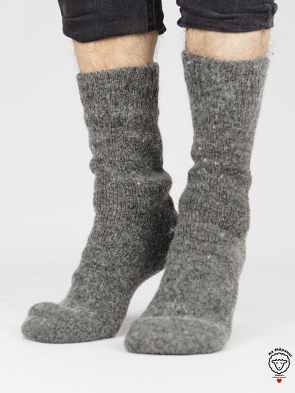 Heather Brown Wool Socks