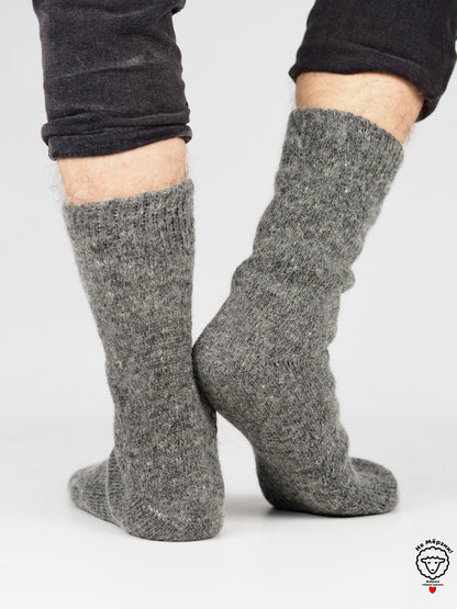 Heather Brown Wool Socks