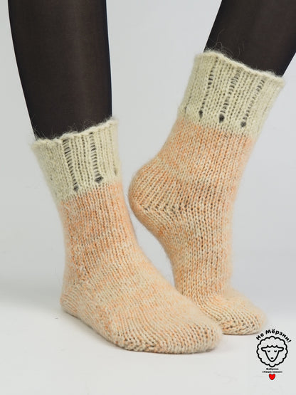 Heather Pink Wool Socks