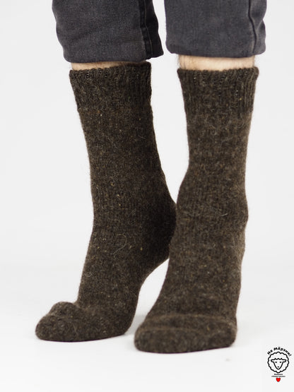 Heather Brown Wool Socks