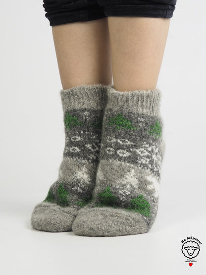 Winter Forest Wool Footies