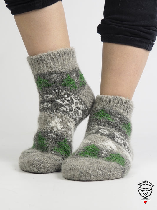 Winter Forest Wool Footies