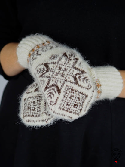 Assorted White Wool Mittens