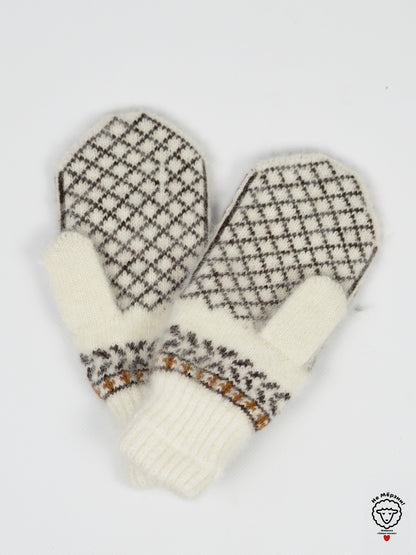 Assorted White Wool Mittens