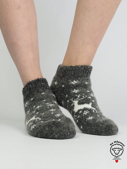 Deer & Snowflake Wool Footies