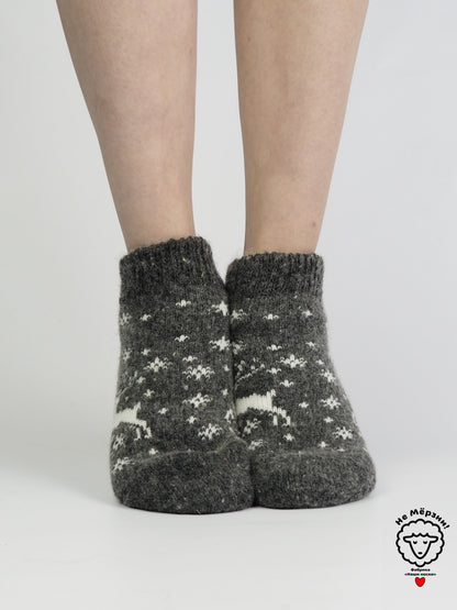 Deer & Snowflake Wool Footies