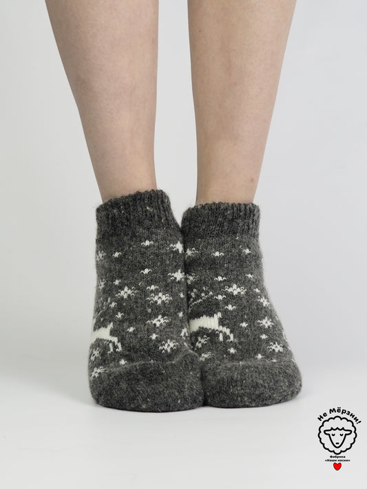 Deer & Snowflake Wool Footies