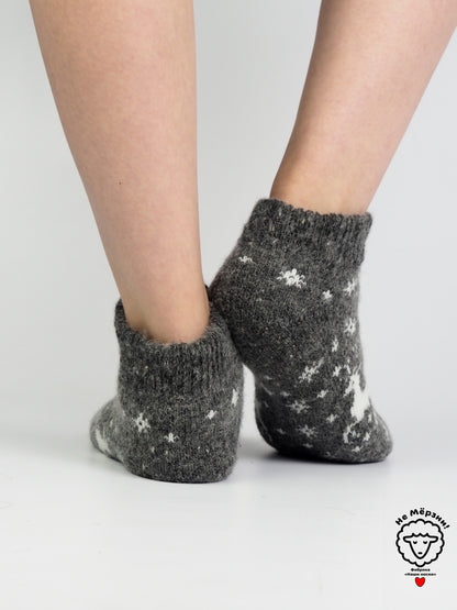 Deer & Snowflake Wool Footies