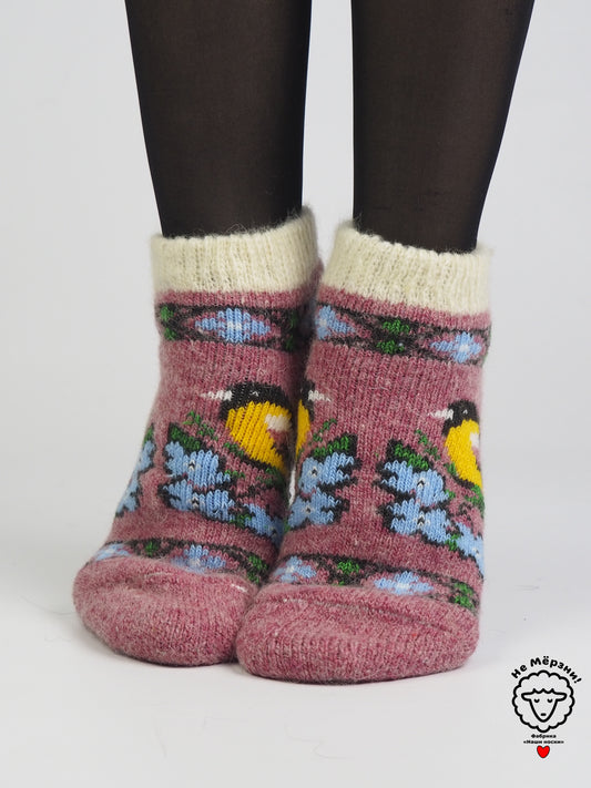 Bullfinch Wool Footies, Rose