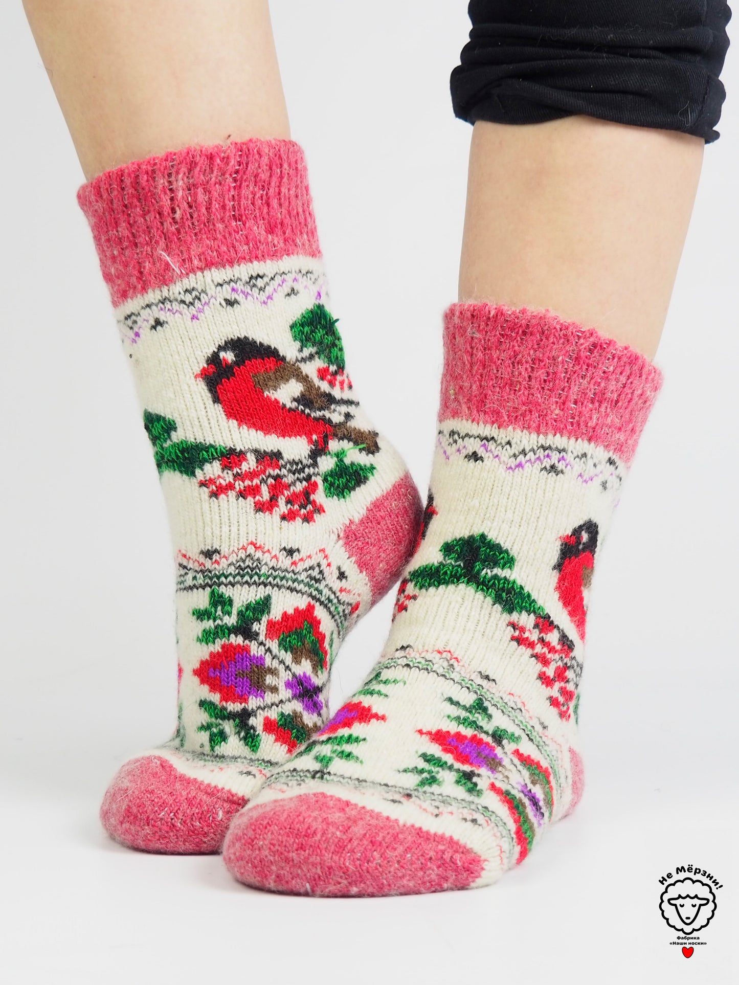 Bullfinch Wool Socks, Rose