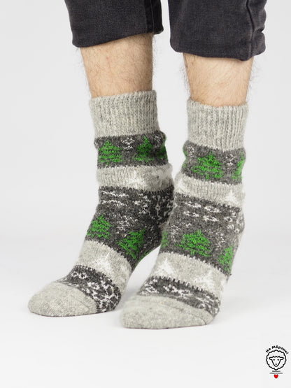 Winter Forest Wool Socks, Grey