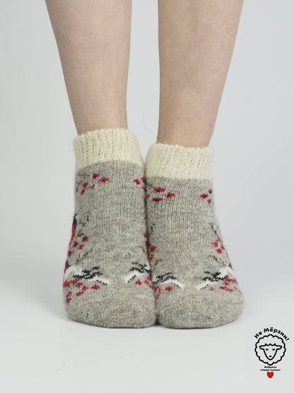 Two Bullfinch Wool Footies, Grey