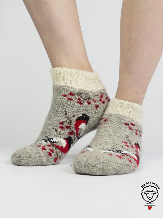 Two Bullfinch Wool Footies, Grey