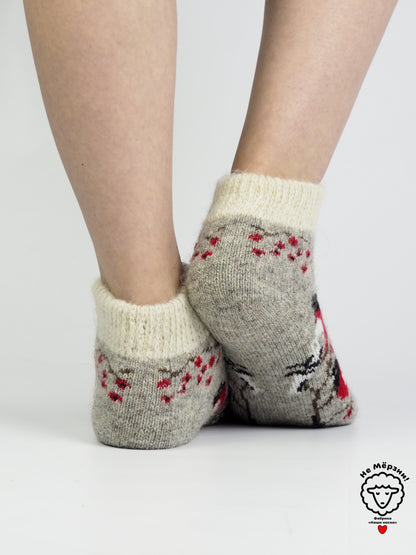 Two Bullfinch Wool Footies, Grey