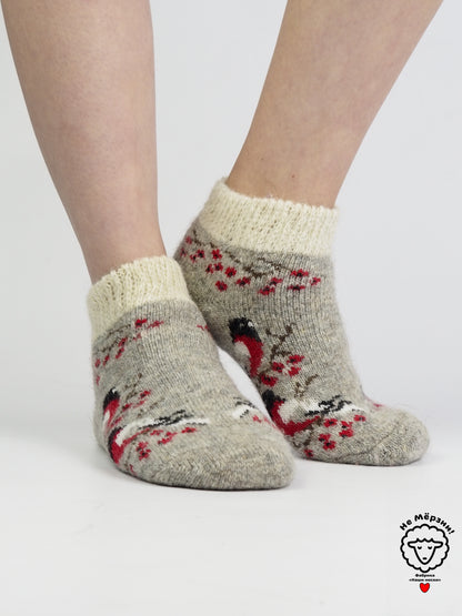 Two Bullfinch Wool Footies, Grey